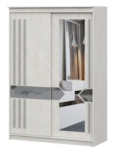 Шкаф-купе №25 (1,5 м) Грей Сосна Санторини Светлая/Графит/Железная руда