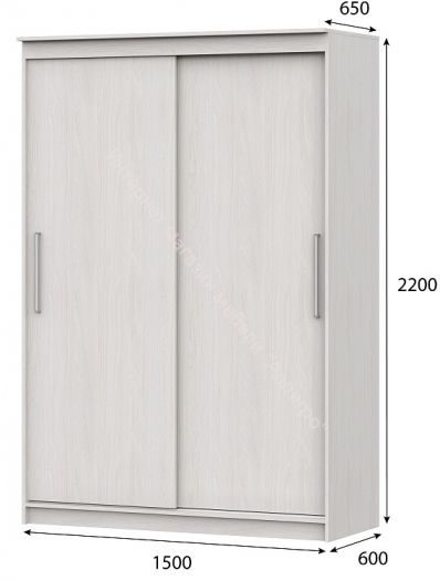 Шкаф-купе №19 (1,5 м) Серия 3 Ясень Анкор Светлый