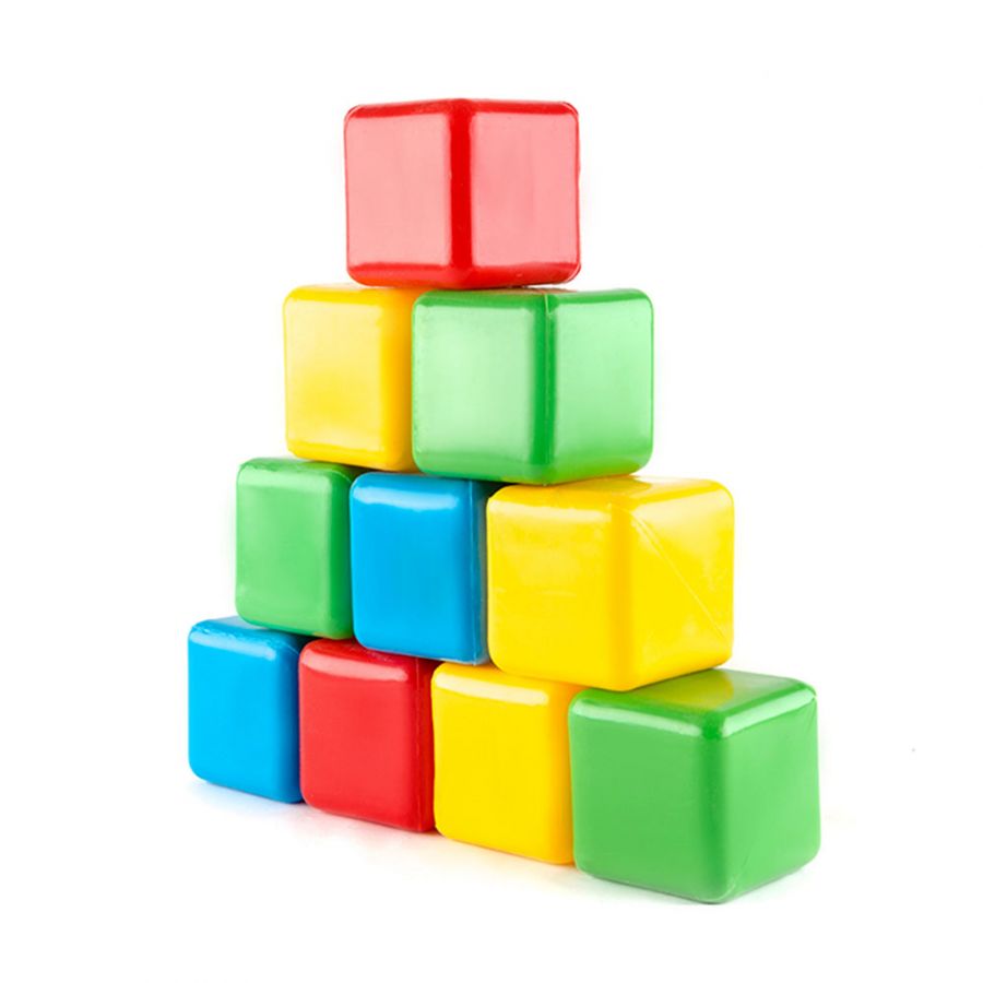 Кубики цветные (кубик 7х7 см) 10 шт