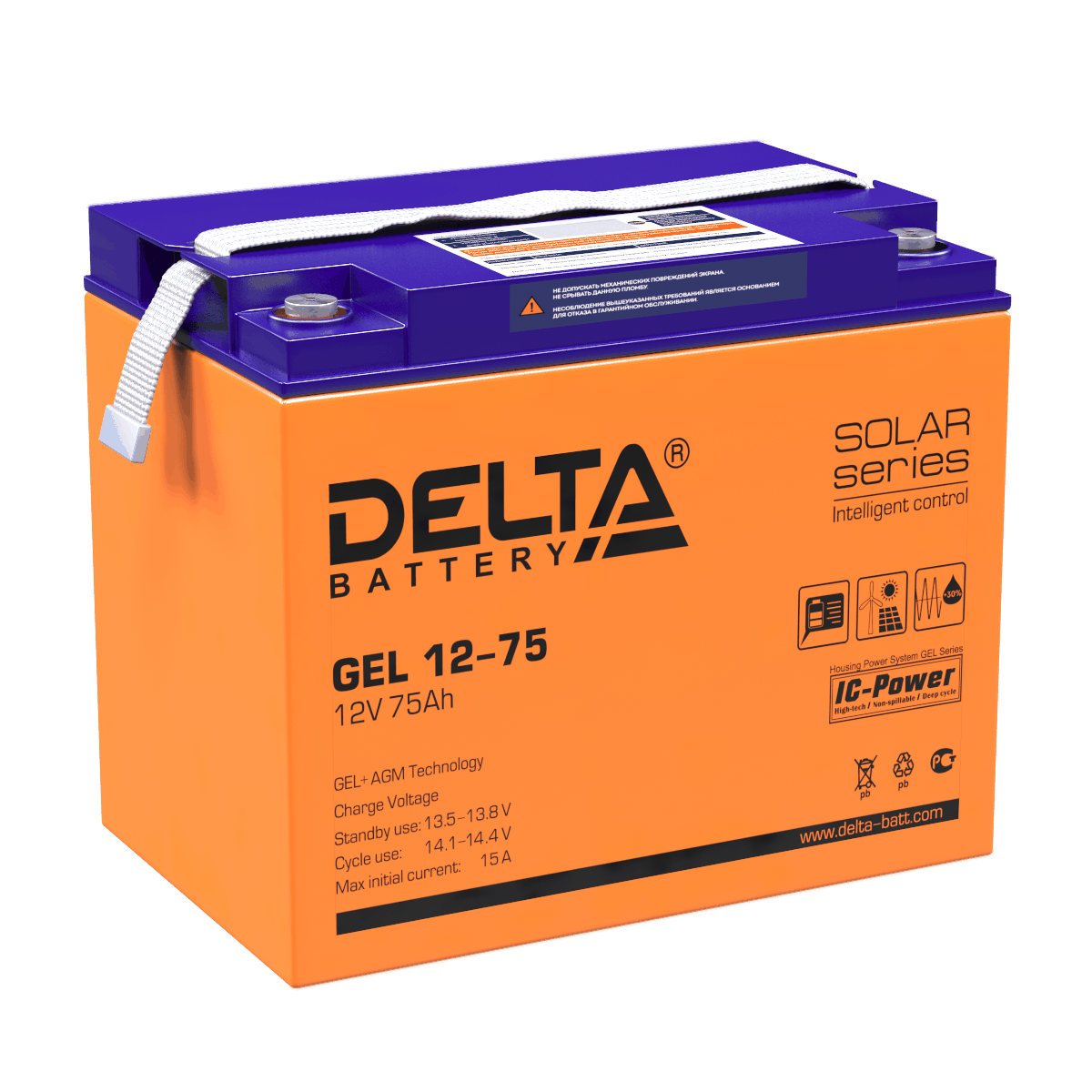 Аккумуляторная батарея Delta GEL 12-75