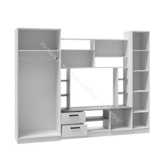 Гостиная "Соло" Белый/Ателье светлое