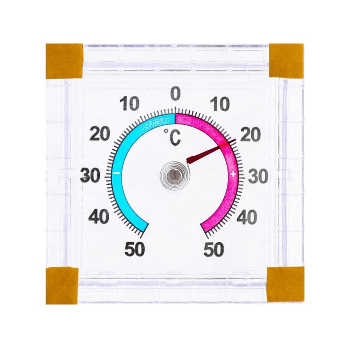 Термометр оконный ТББ "Биметалический (t -50 + 50 С) квадратный в пакете