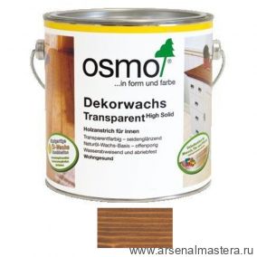 Прозрачная краска на основе цветных масел и воска Osmo 3166 Орех 2,5 л Dekorwachs Transparent Granitgrau для внутренних работ Osmo-3166-2.5 10100083