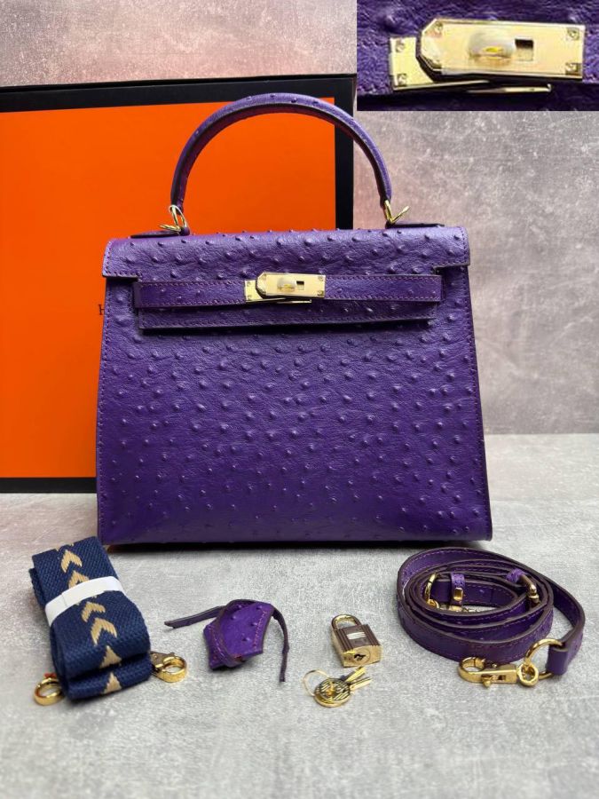 Сумка HERMES KELLY Ostrich страус 28 см золото