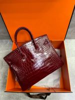 Сумка HERMES Birkin Crocodile 35 см серебро