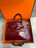 Сумка HERMES Birkin Crocodile 35 см серебро