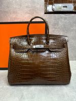 Сумка HERMES Birkin Crocodile 35 см серебро