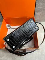 Сумка HERMES KELLY Crocodile 28 см серебро