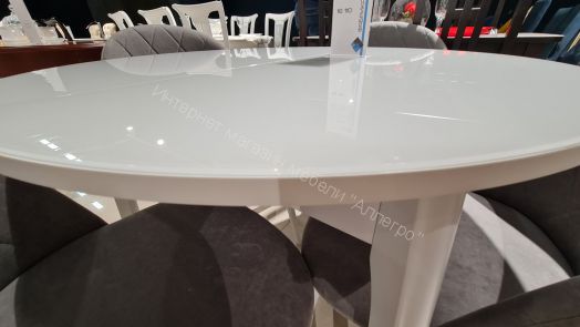 Стол DikLine M46 белый/стекло белое optiwhite