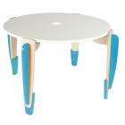 Стол растущий, штабелируемый "Эдди" с круглой столешницей на 6 мест (Голубой)