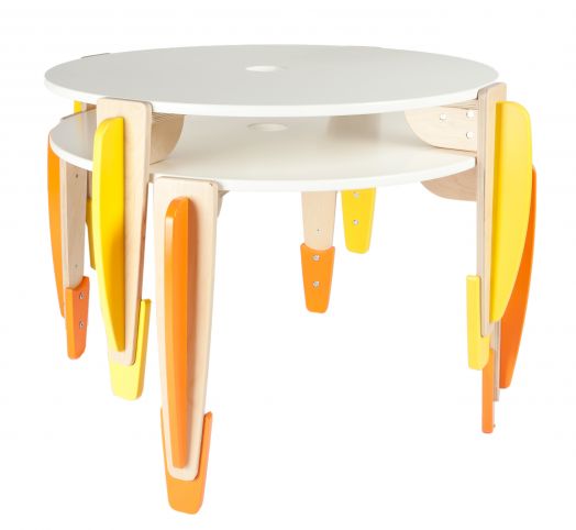 Стол растущий, штабелируемый "Эдди" с круглой столешницей на 6 мест (Красный)