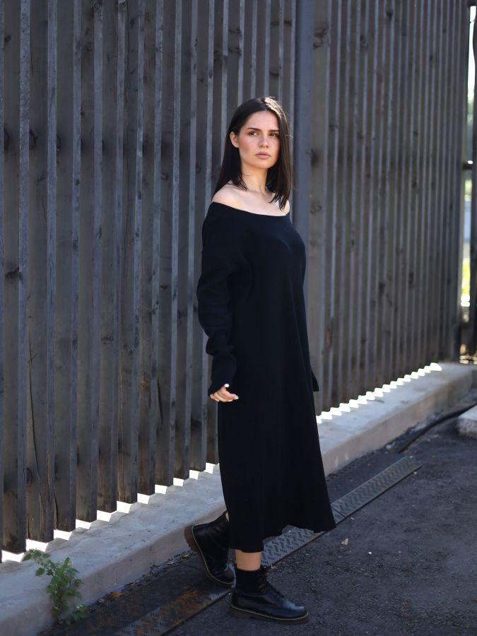 Платье Nebbia бесшовное черное