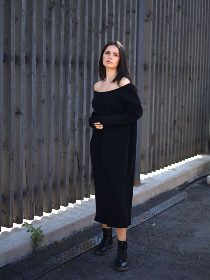 Платье Nebbia бесшовное черное