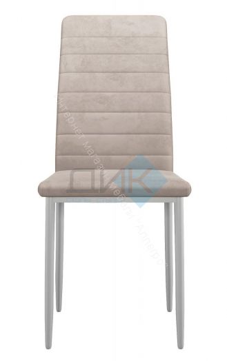 Стул DikLine ТЕКС каркас белый/ткань микровелюр B03 BEIGE