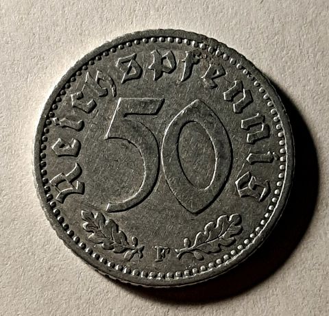 50 пфеннигов 1941 F Германия AUNC Редкость