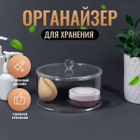 Органайзер для хранения, с крышкой, 14 ? 14 ? 9,3 см, цвет прозрачный