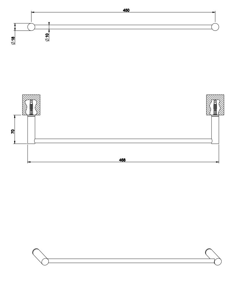 Gessi Riflessi Полотенцедержатель 37400 45 см схема 2