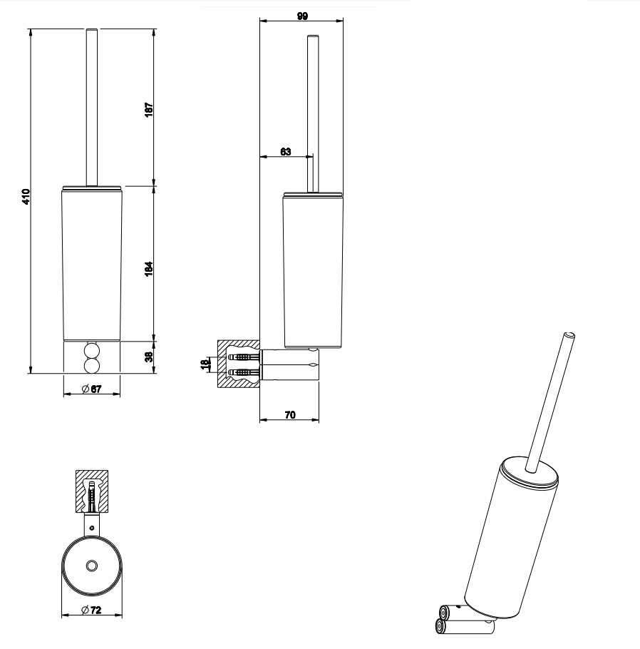 Щётка для унитаза Gessi Riflessi 37319 ФОТО