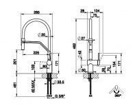 Кухонный смеситель Gessi Inedito 60429 с выдвижным изливом схема 2