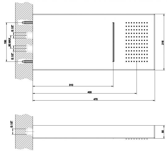 Тропический душ Gessi Segni 48х21,6 см 32863 ФОТО