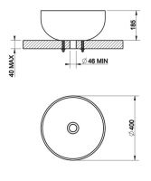 Раковина Gessi Goccia 39121 40х40 схема 2