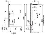 Встраиваемая часть для смесителя на 3 выхода Gessi 39810 схема 2