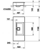 Gessi Eleganza раковина 46816 110х52,2 схема 2