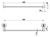 Полотенцедержатель с подвесным монтажом Gessi Rilievo 59403 62,8х6,7 схема 2