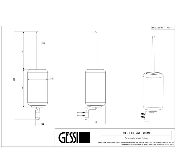 Gessi Goccia Ёршик 38019 схема 2