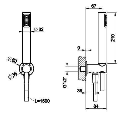 Душевой набор Gessi Shower Sets 58123 схема 2