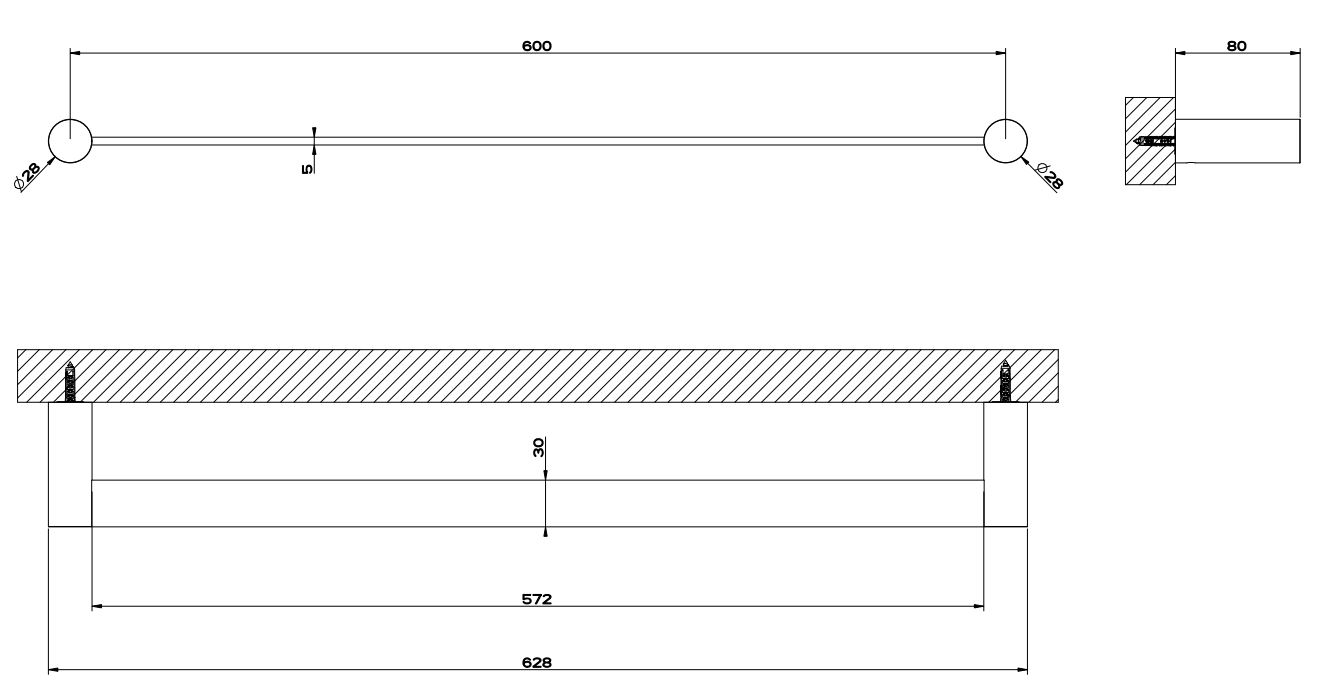 Gessi 316 Полотенцедержатель 54803 60 см схема 6