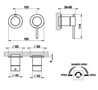 Качественный двухпозиционный смеситель для ванны и душа Gessi 316 54077 схема 2