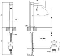 Gessi Flessa смеситель для раковины 54003 схема 3