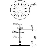 Тропический душ Gessi Inciso 58252 30х30 см схема 2