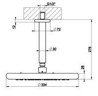 Тропический душ Gessi Goccia 33766 33,4х33,4 схема 2