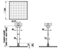 Тропический душ Gessi Rettangolo 15199 21,6х14 схема 2