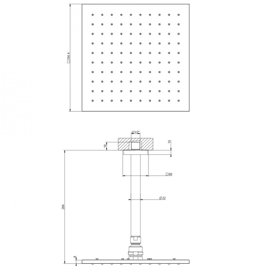 Тропический душ Gessi Minimalistic Shower 59155 ФОТО