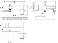 Смеситель для ванны и душа Gessi Rettangolo K 53013 схема 3