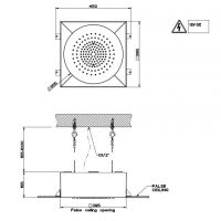 Тропический душ Gessi Inciso Wellnes 39,2 см 57601+57018 схема 2