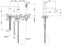 Смеситель для ванны и душа Gessi Mimi 31137 схема 3