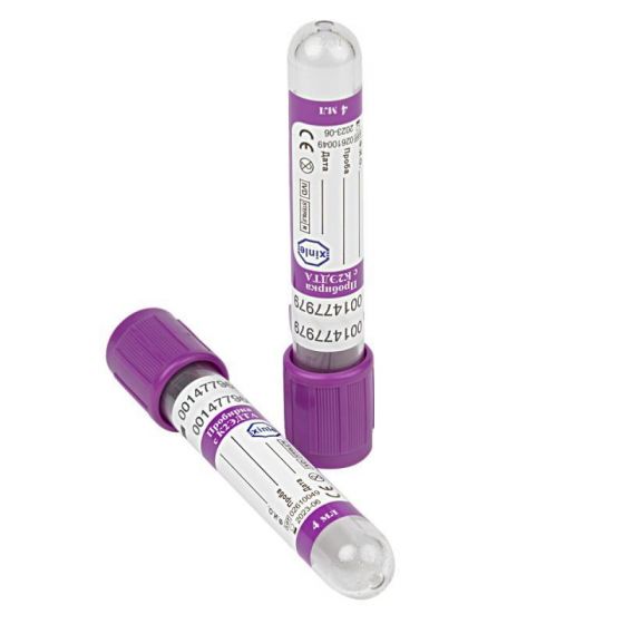 Пробирки с ЭДТА К2, объём 9 мл, для гематологических исследований