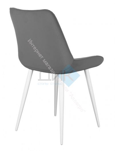 Стул DikLine 206М микровелюр B22 GREY, ножки белые