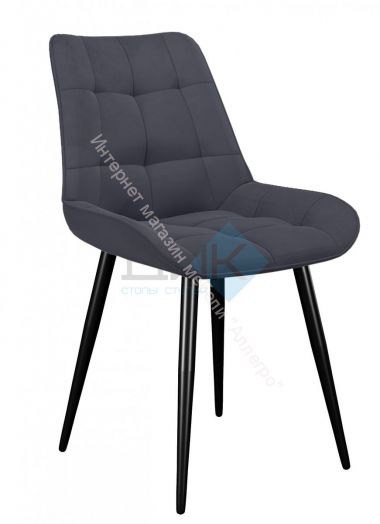 Стул DikLine 206М микровелюр B28 ANTRACITE, ножки черные