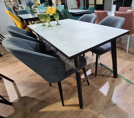 Стул DikLine 222М микровелюр B28 ANTRACITE, ножки черные