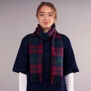 теплый шотландский шарф 100% шерсть , расцветка  (тартан) клана Линдси  LINDSAY MODERN TARTAN LAMBSWOOL SCARF плотность 6