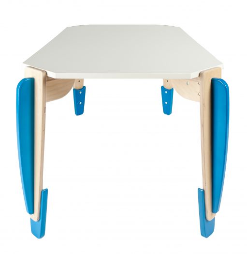 Стол растущий, штабелируемый "Эдди" с прямоугольной столешницей на 10 мест (Голубой)