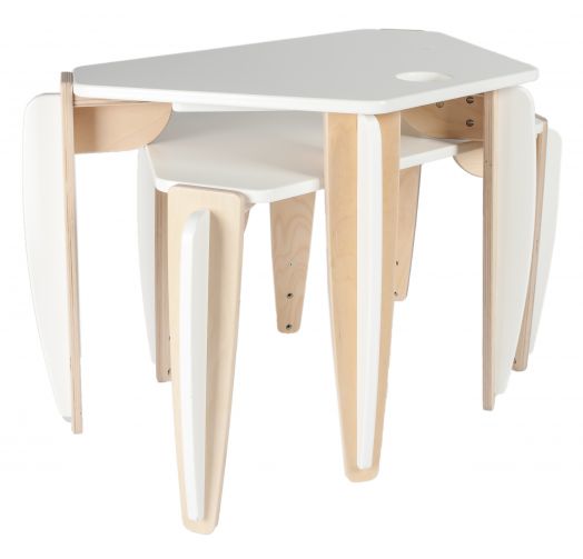 Стол растущий, штабелируемый "Эдди" Трапеция групповая на 4 места  (Зелёный)