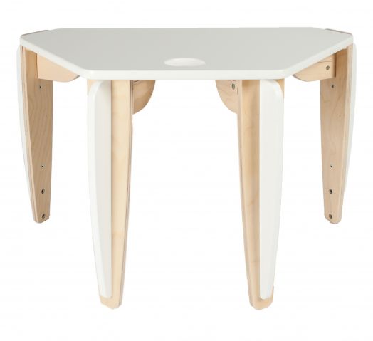 Стол растущий, штабелируемый "Эдди" Трапеция групповая на 4 места  (Белый)