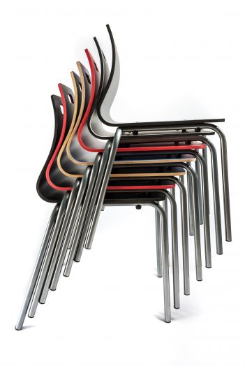 Стул ученический штабелируемый СТ-01 (Красный, натуральная кромка)