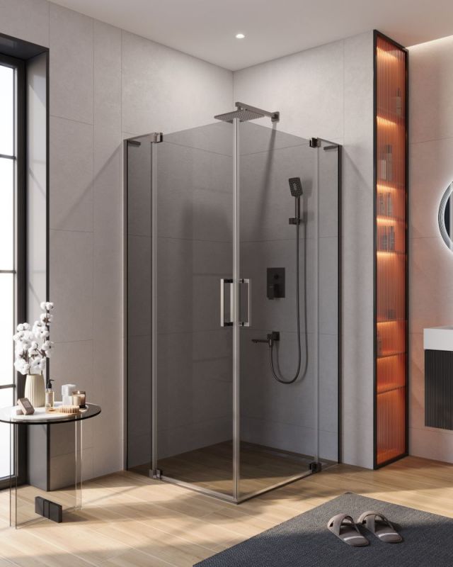 Душевой уголок CEZARES SLIDER-AH-2-90/100-100/110-GRIGIO-GM